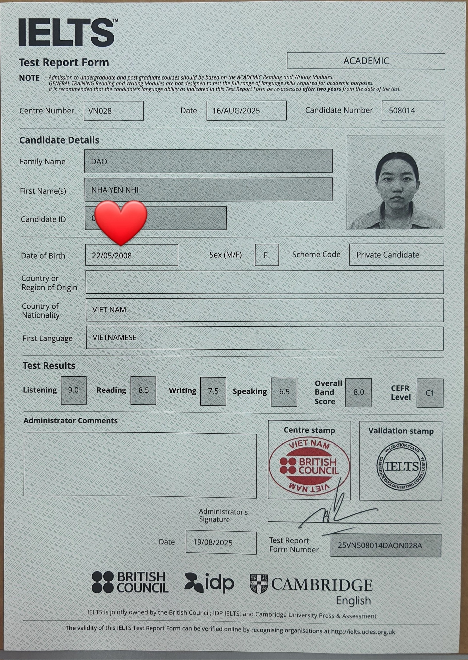 Yến Nhi 8.0